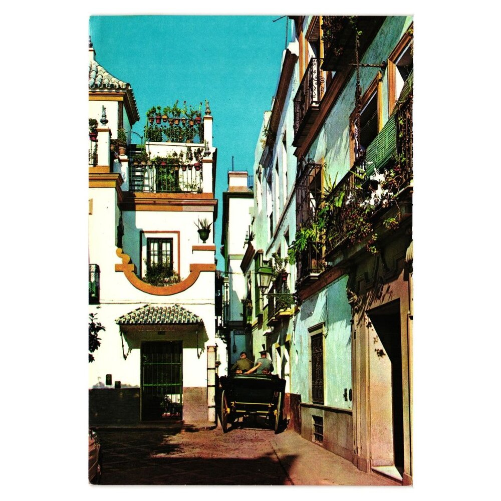 Vintage Unused Postcard Sevilla Plaza De Doña Elvira Spain A Subirats Casanovas